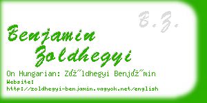 benjamin zoldhegyi business card